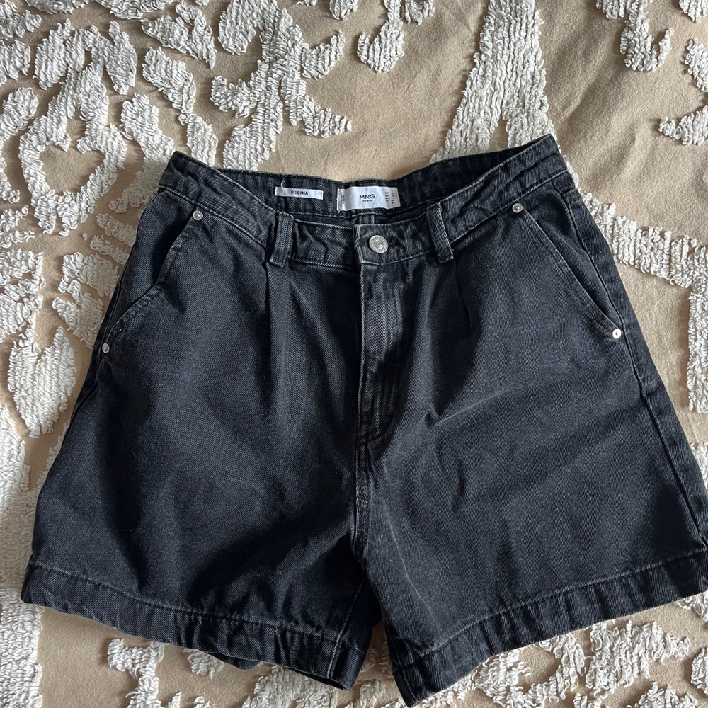 Mango Charcoal Jean Shorts